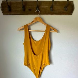 Mustard gold Lux thong Bodsuit